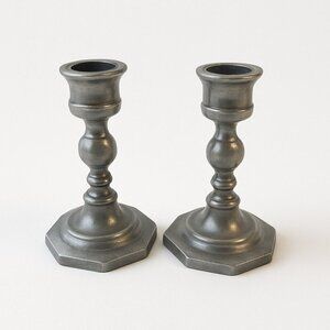 Vintage Canton Casting Stitesmetal Mini Pewter Candlesticks – Set of 2